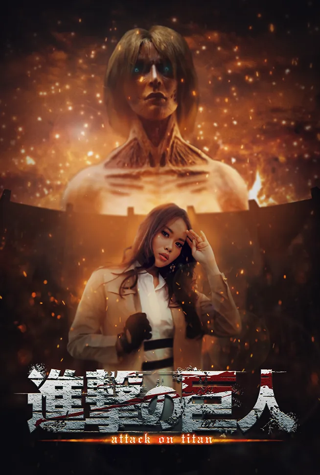 Attack on Titan photo manipulation poster