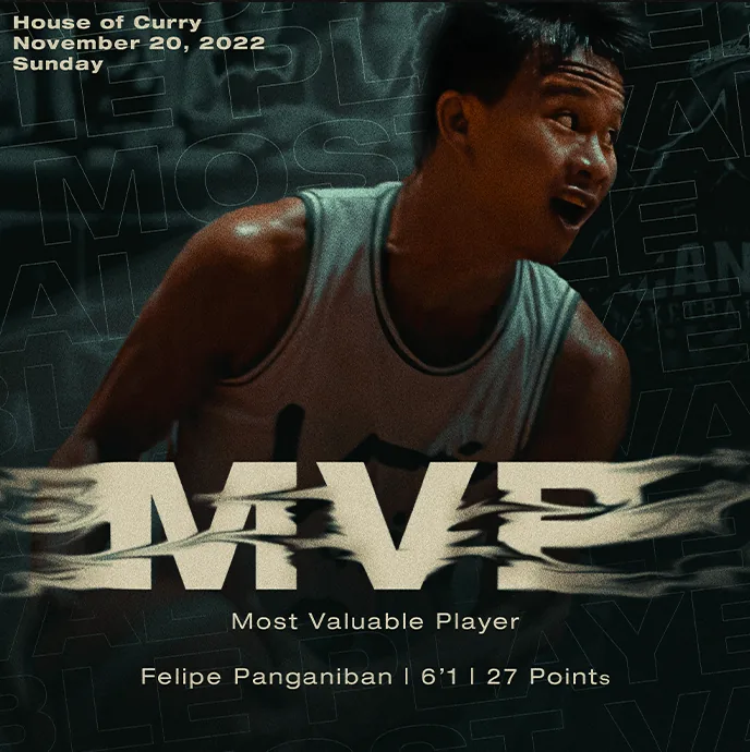 MVP sports post with a smeared type treatment